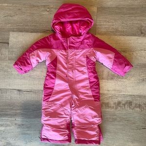 LL Bean Cold Buster Snowsuit 12-18 months pink snow pants jacket waterproof